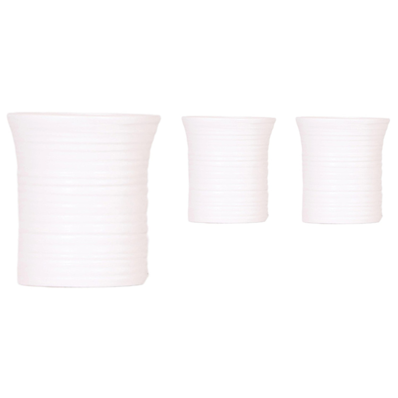 Keramický květináč Furrow bílý pr. 9 x 10 cm