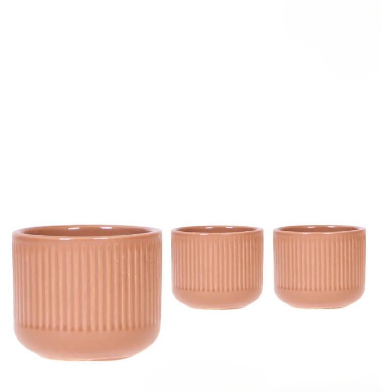 Royal Lemkes Keramický obal na květináč "Flare Cognac", pr. 6 cm, 1 ks