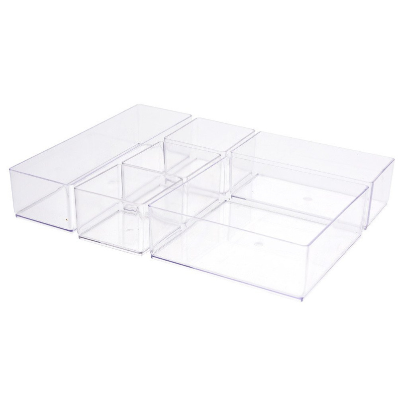 Eleganza Organizátor kosmetiky, doplňků, šperků - 6 přihrádek 179650710 transparentní