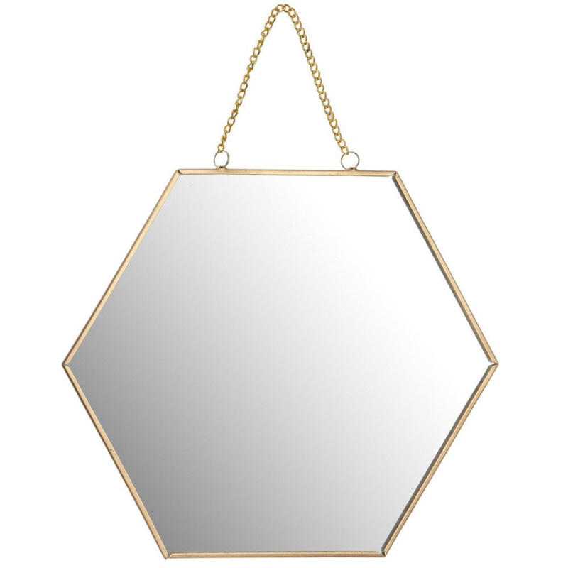 Home Styling Collection Zrcadlová stěna šestiúhelník, šířka 20 cm, zlatá zlatý