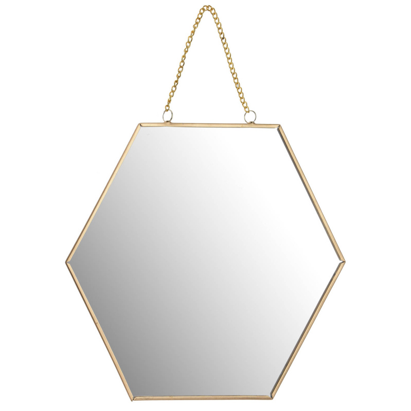 Home Styling Collection Řetízkové šestihranné zrcadlo, 21 cm zlatá