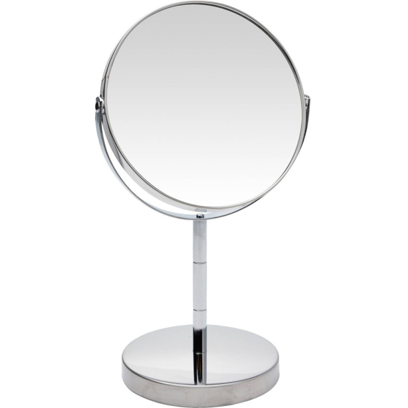 EH Excellent Houseware Kosmetické zrcátko, oboustranné, podstavec z nerezové oceli, Ø 14 cm šedá