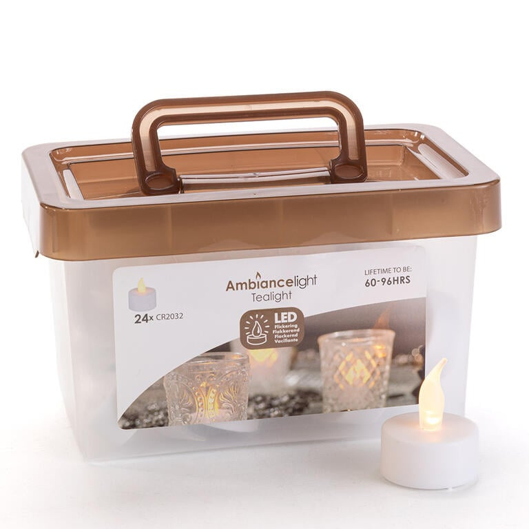 Sada 24 ks čajových LED svíček s časovačem