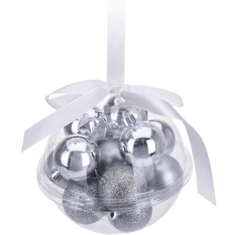 Home Styling Collection Vánoční ozdoby, 12 ks, Ø 3 cm, stříbrná barva stříbrná