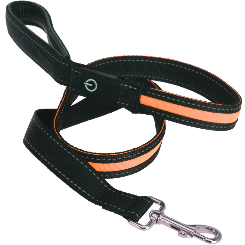 Pets Collection Světelné vodítko pro psy LED, oranžové, 120 cm černá