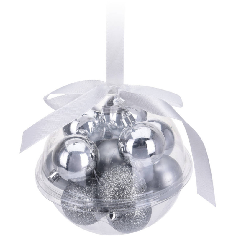 Home Styling Collection Vánoční ozdoby, 14 ks, Ø 4 cm, stříbrné stříbrná