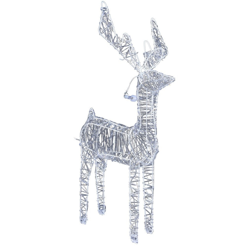 Home Styling Collection Dekorativní figurka, svítící, motiv sobů, 80 LED, 80 cm stříbrná