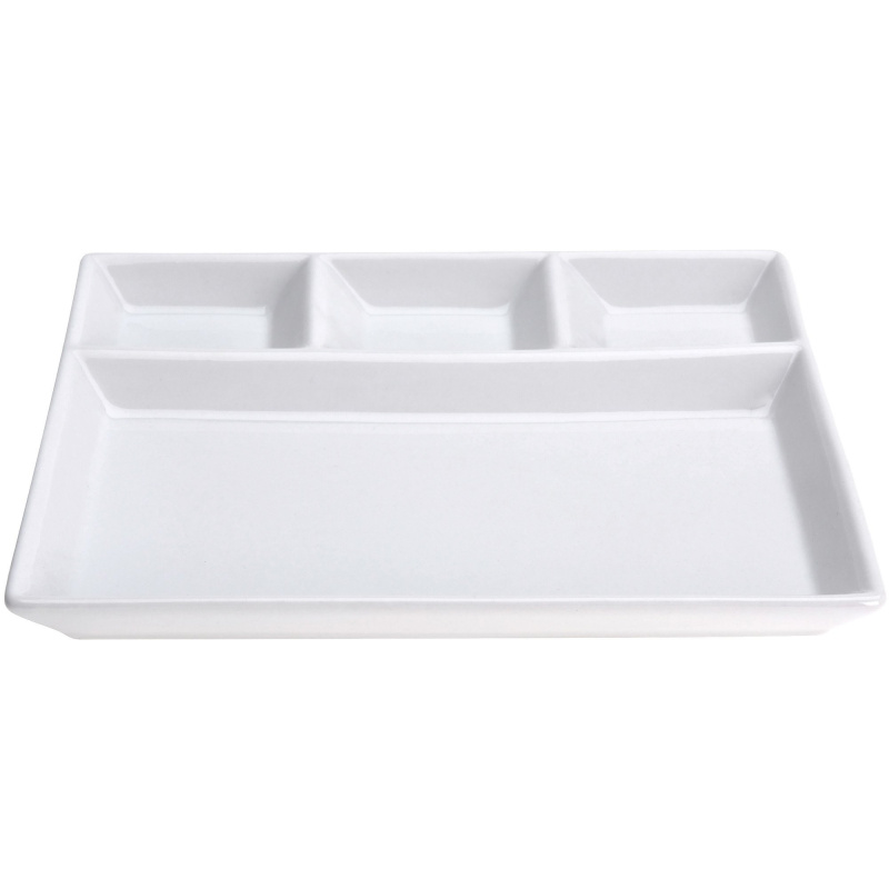 EH Excellent Houseware Sada pro podávání občerstvení a omáček, 24x19 cm, bílá barva bílá