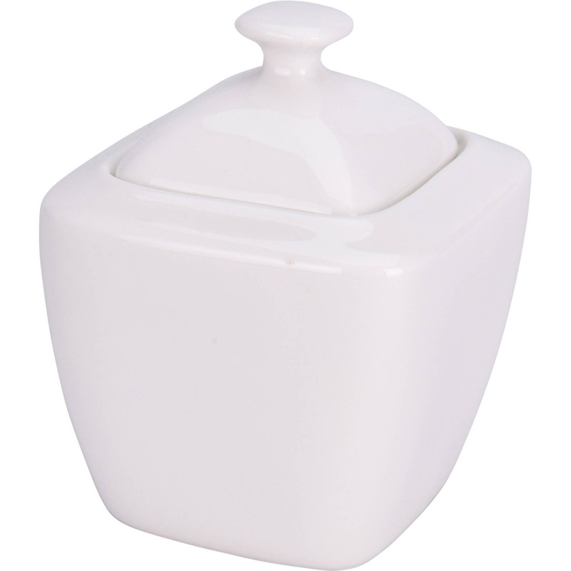 EH Excellent Houseware Porcelánová cukřenka s víkem, 320 ml, bílá bílá