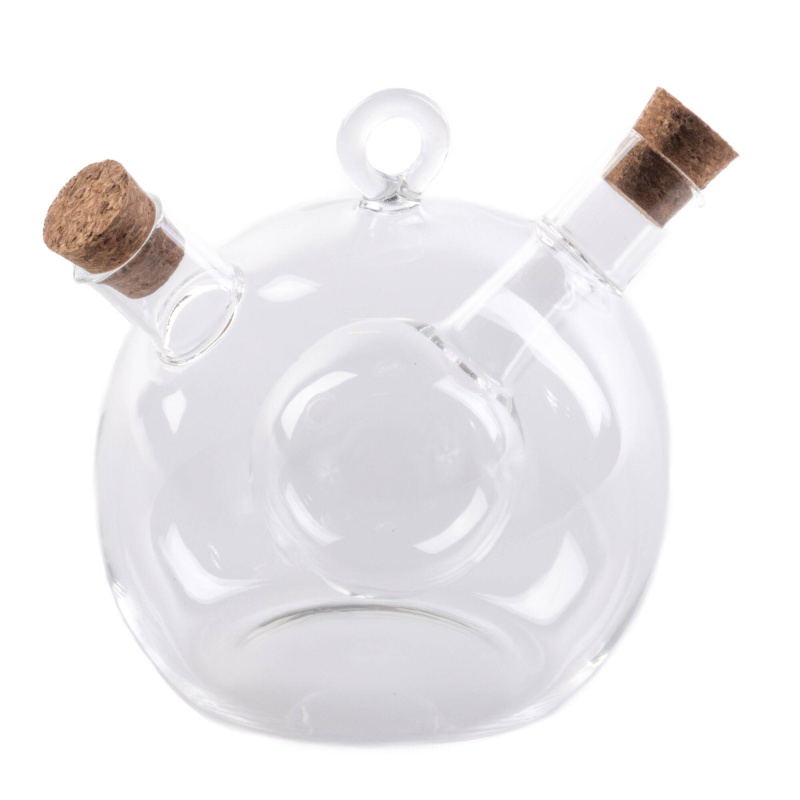 EH Excellent Houseware Láhev na olej a ocet, kulatý tvar, skleněná 170452200 transparentní