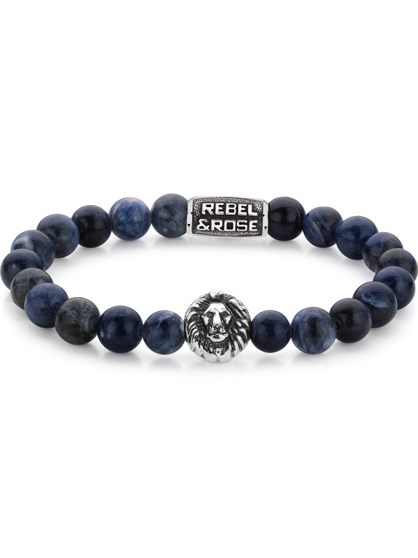Rebel & Rose RR-8L030-S-L Mens náramek - Midnight Blue Lion