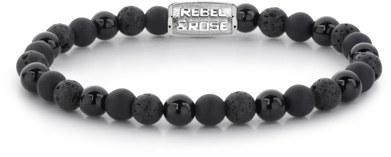 Rebel & Rose RR-60033-S-L Mens náramek - Black Rocks
