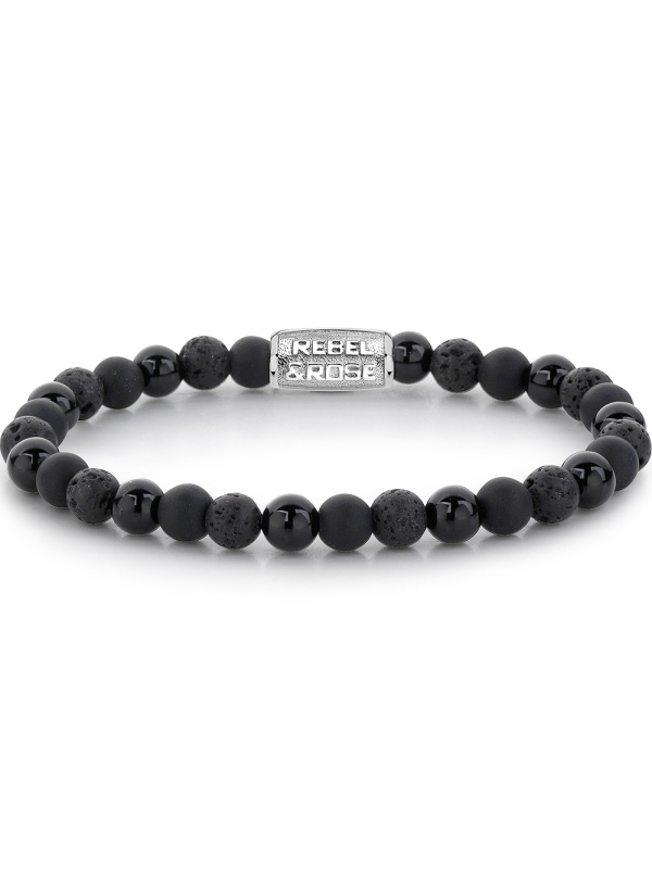 Rebel & Rose RR-60033-S-L Mens náramek - Black Rocks