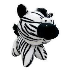Hračka pes - plyšová zebra pískací 1ks/12cm