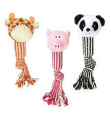Prase, žirafa, panda lano pískací 45 cm 1ks/45cm
