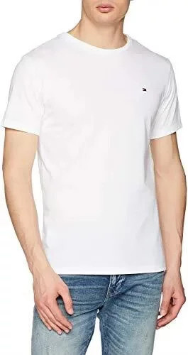 Pánské Tričko s krátkým rukávem UM0UM00557-100 bílé - Tommy Hilfiger L