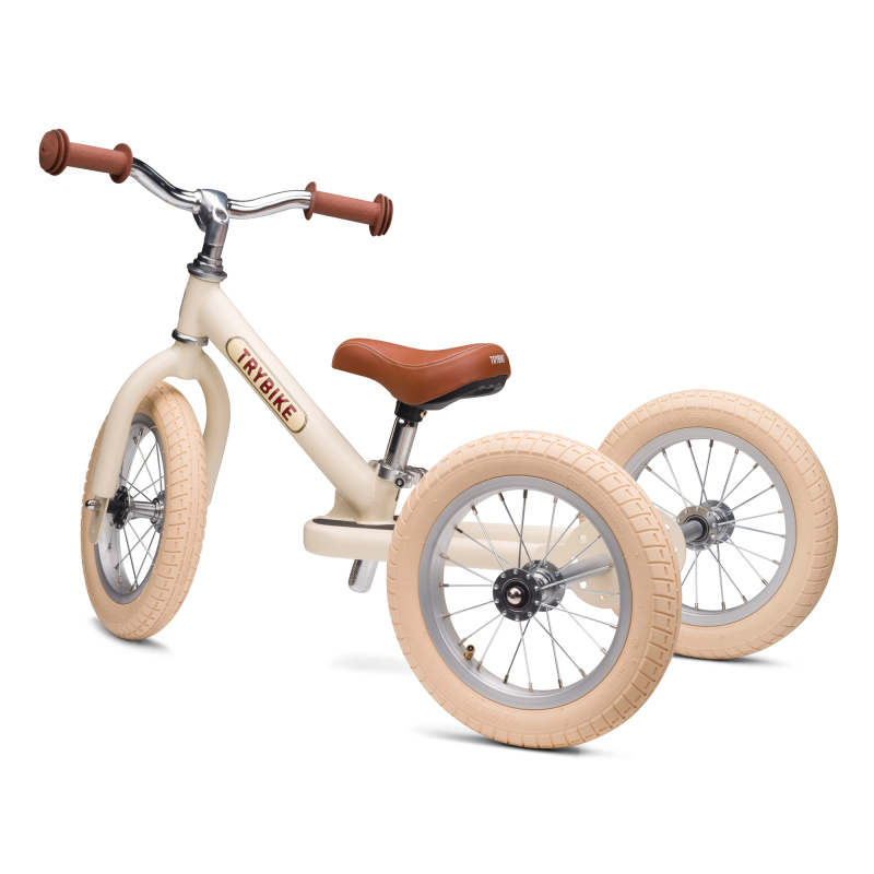 Trybike dětské odrážedlo 2v1 tříkolka a odrážedlo krémové matné