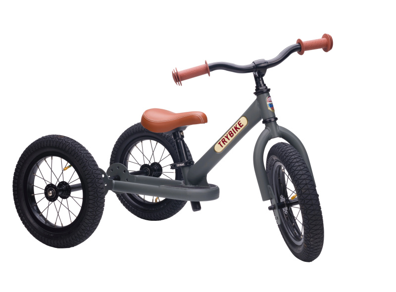 Trybike dětské odrážedlo 2v1 (tříkolka a odrážedlo) šedé matné