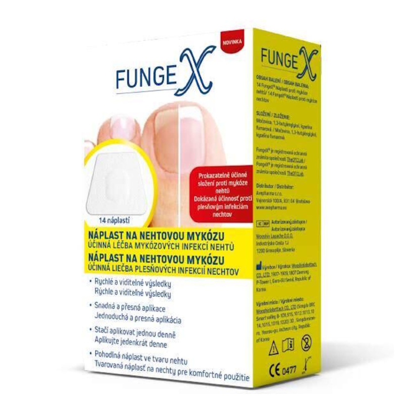 FungeX náplast na nehtovou mykózu 14ks
