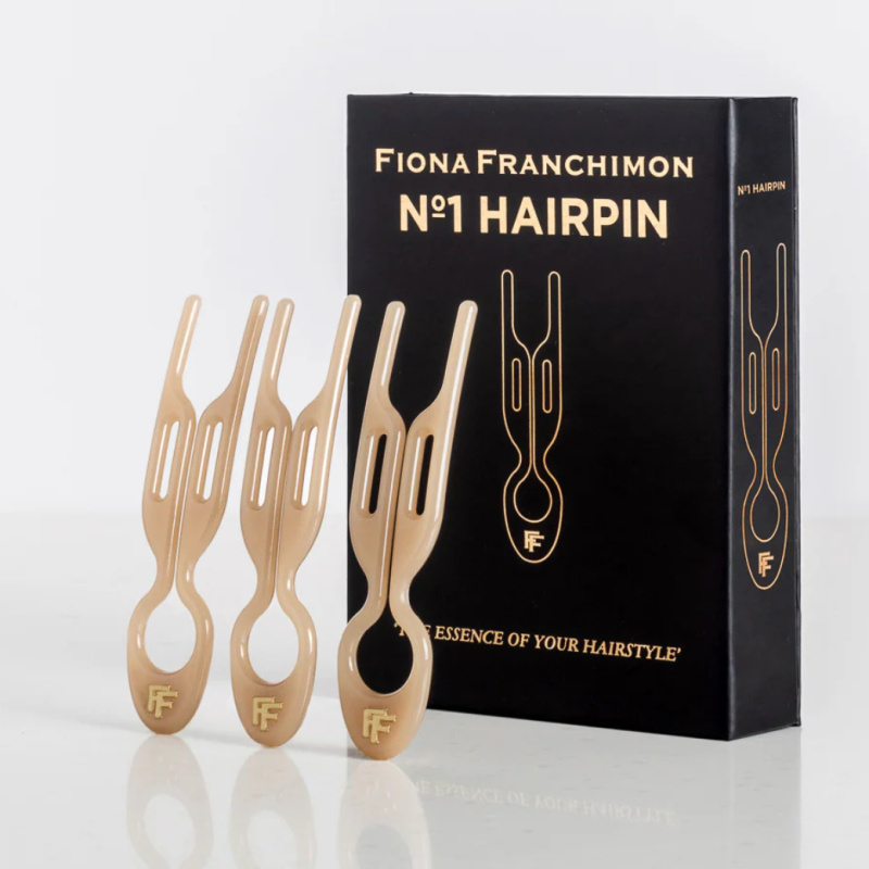 FIONA FRANCHIMON Sada tří vlasových spon - NO.1 Hairpin - Soft Beige