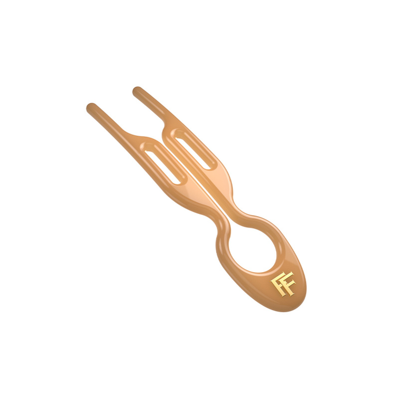 FIONA FRANCHIMON Sada tří vlasových spon - NO.1 Hairpin - Smooth caramel