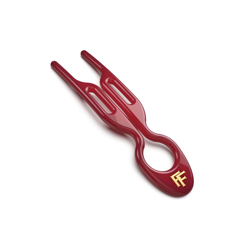 FIONA FRANCHIMON Sada tří vlasových spon - NO.1 Hairpin - Ruby Red