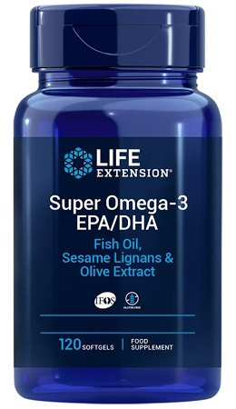 Life Extension Super Omega-3 EPA/DHA Fish Oil, Sesame Lignans & Olive Extract 120 kapslí