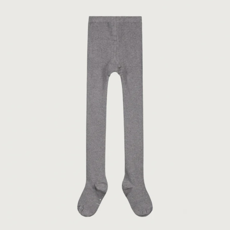 GRAY LABEL Žebrované punčocháče GOTS - Grey Melange Velikost: 23-26