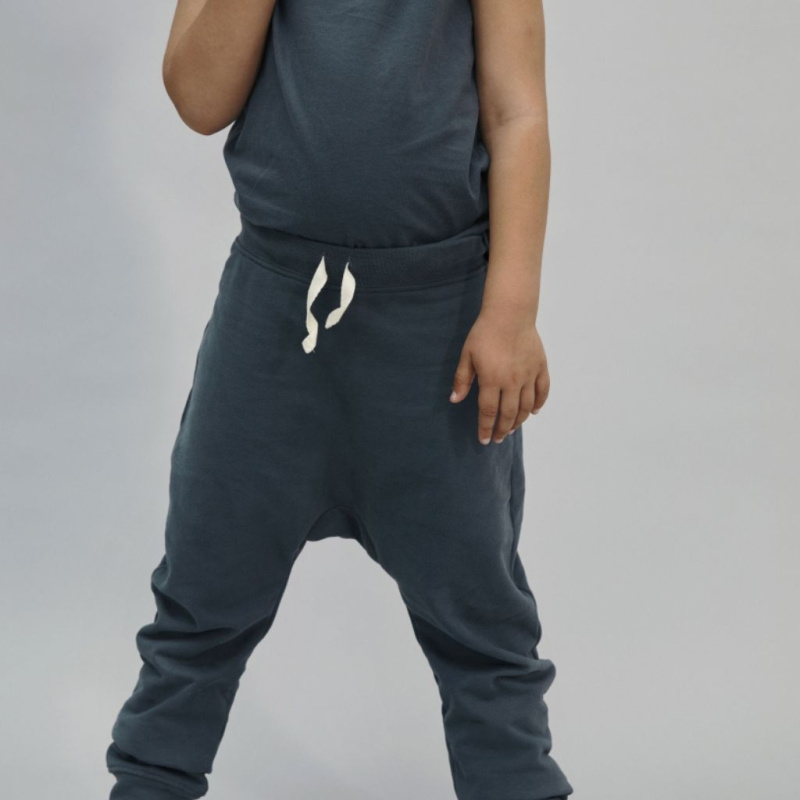 GRAY LABEL Tepláky  Baggy GOTS Blue Grey Velikost: 9-10Y