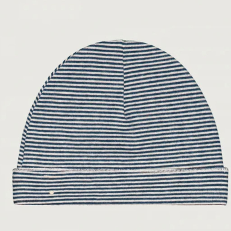 GRAY LABEL Čepička Baby GOTS Blue Grey - Cream Velikost: NEWBORN