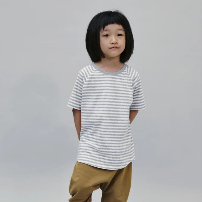 GRAY LABEL Oversize triko GOTS - Grey Melange - Off White Velikost: 1-2y