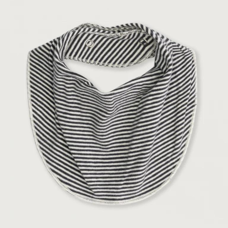 GRAY LABEL Dětský slintáček GOTS - Nearly Black - Cream