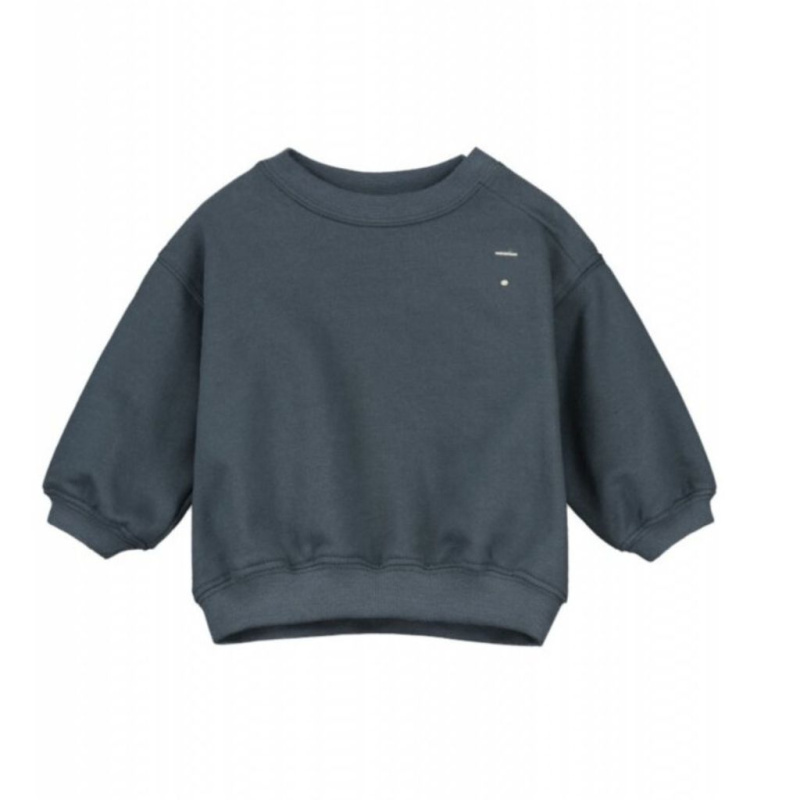 GRAY LABEL Mikina pro miminka GOTS / Blue Grey Velikost: 9-12m