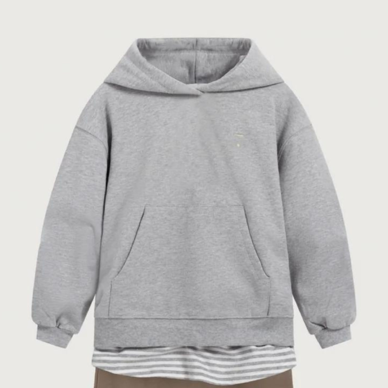 GRAY LABEL Mikina s kapucí GOTS - Grey Melange Velikost: 11-12y