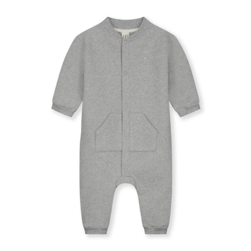 GRAY LABEL Svetrový overal pro miminka GOTS - Grey Melange Velikost: 12-18m
