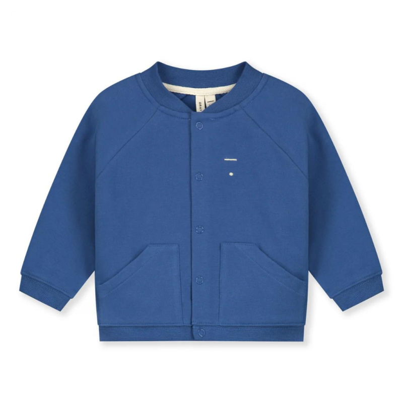 GRAY LABEL Baseball kardigan pro miminka GOTS - Blue Moon Velikost: 3-6m