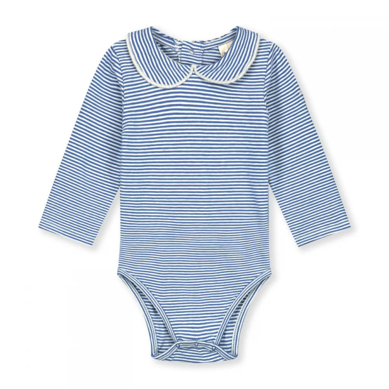 GRAY LABEL Baby overálek s límečkem GOTS - Blue Moon / Cream Velikost: 0-3m