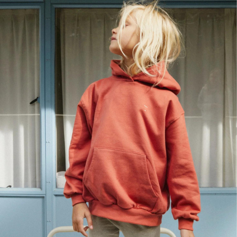 GRAY LABEL Mikina s kapucí GOTS - Poppy Red Velikost: 3-4y