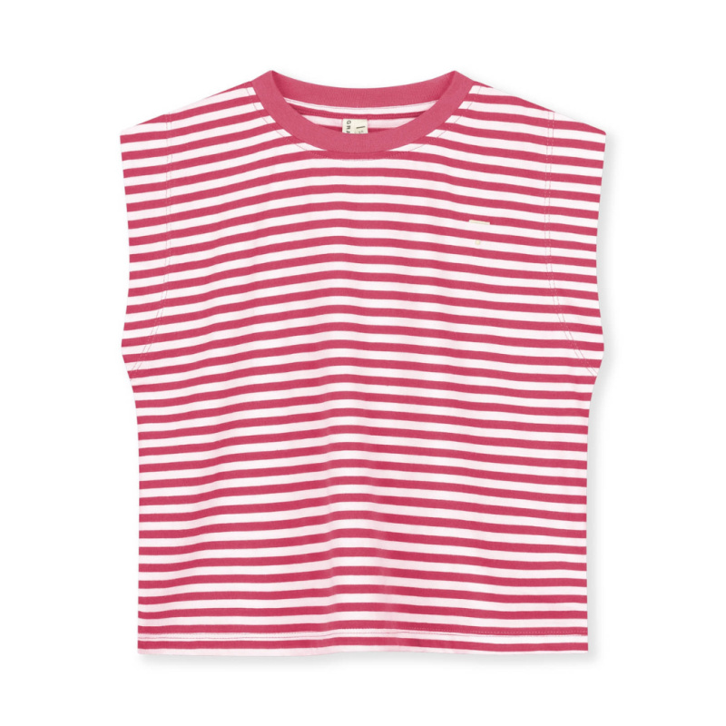 GRAY LABEL Triko Muscle GOTS Cherry - Off white Velikost: 3-4y