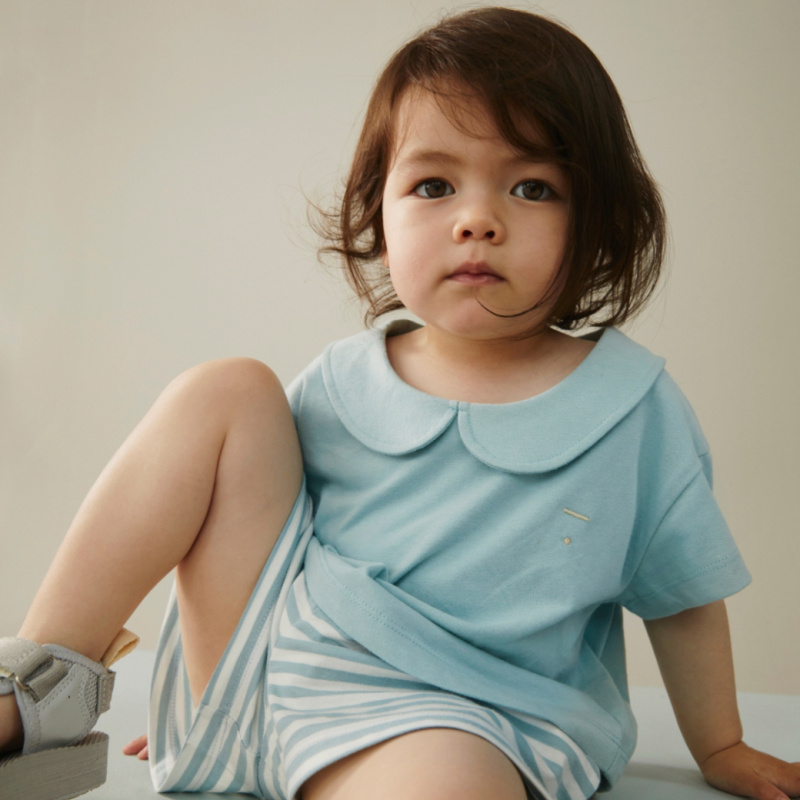 GRAY LABEL Triko s límcem Boxy GOTS - Sky Velikost: 7-8Y