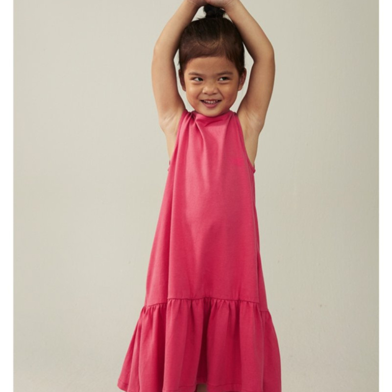 GRAY LABEL Šaty Frill GOTS - Cherry Velikost: 1-2y