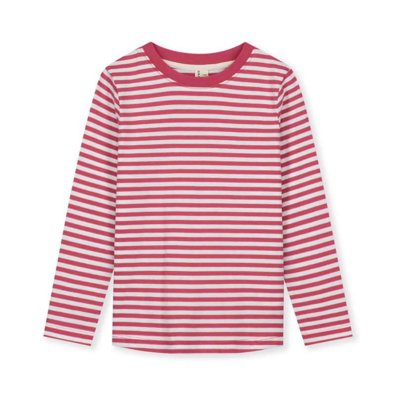 GRAY LABEL Triko L/S GOTS - Cherry - Off white Velikost: 11-12y