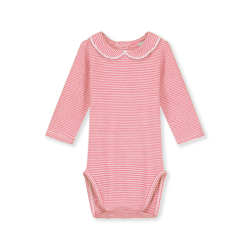 GRAY LABEL Body pro miminka s límcem GOTS Cherry - Cream Velikost: 9-12m