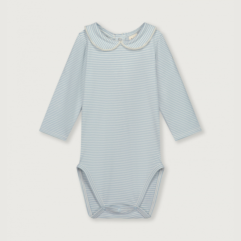 GRAY LABEL Body pro miminka s límcem GOTS Sky - Cream Velikost: 9-12m