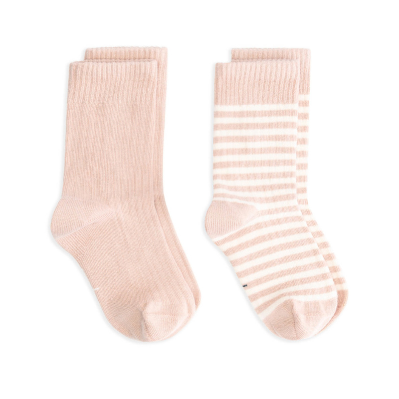 GRAY LABEL Set ponožek GOTS - Faded pink - Cream Velikost: 27-30
