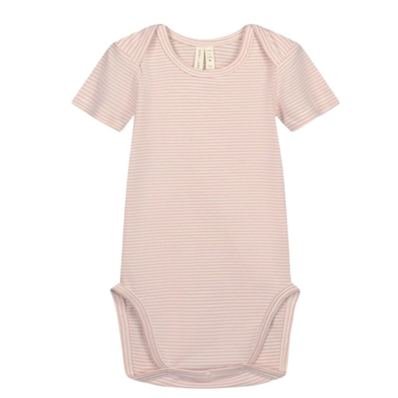 GRAY LABEL Body pro miminka GOTS - Faded Pink - Cream Velikost: 12-18m