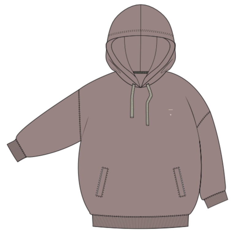 GRAY LABEL Mikina s kapucí Adult GOTS - New Fit - Berry Velikost: M