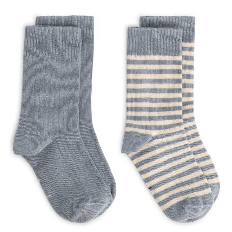 GRAY LABEL Set ponožek GOTS - Stone Grey - Cream Velikost: 15-18