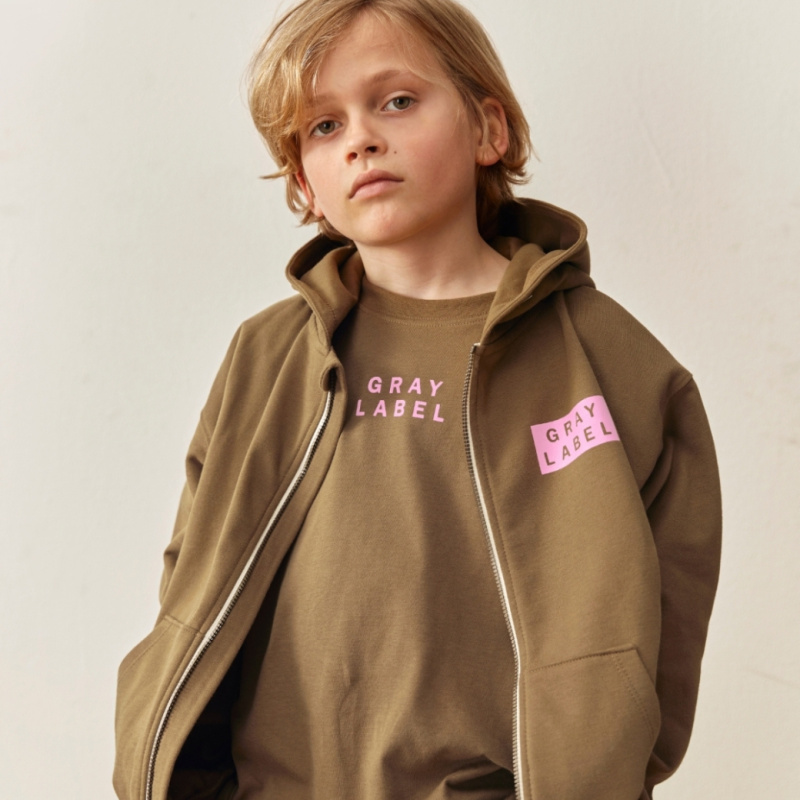 GRAY LABEL Mikina se zipem GOTS - Woody - Bubblegum Velikost: 5-6y