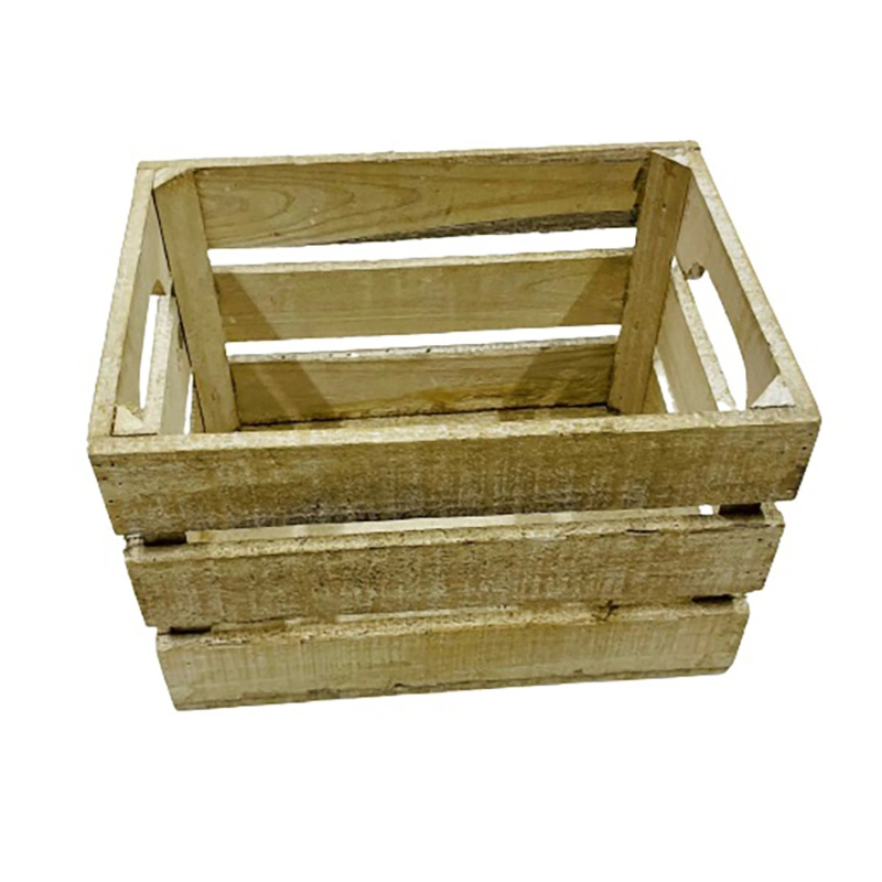 Dřevěná bedna lehce bílá 33 x 24 x 22 cm